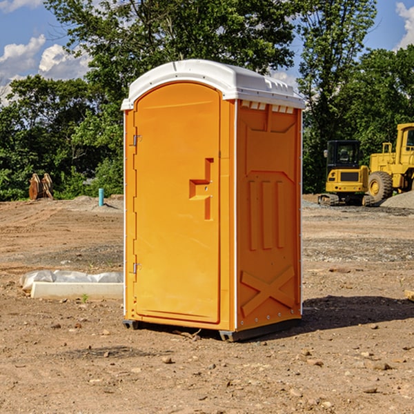 how often are the portable restrooms cleaned and serviced during a rental period in Marion County